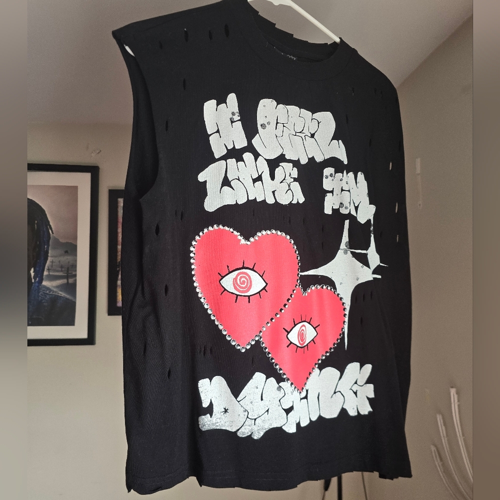 BMTH Drop Dead Black Sleeveless Graphic Tee Size Medium